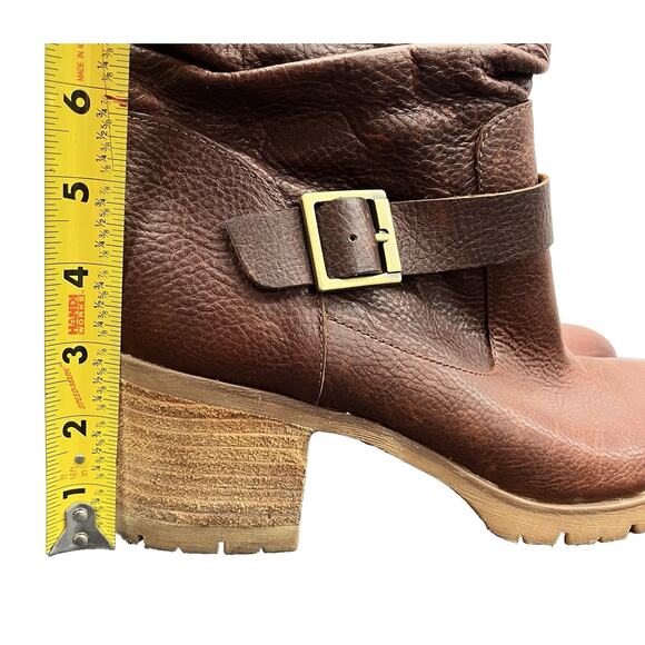 Korks Amund Brown Leather Slouch Ankle Bootie Combat Moto Bojo Style Size 11 - Picture 11 of 11